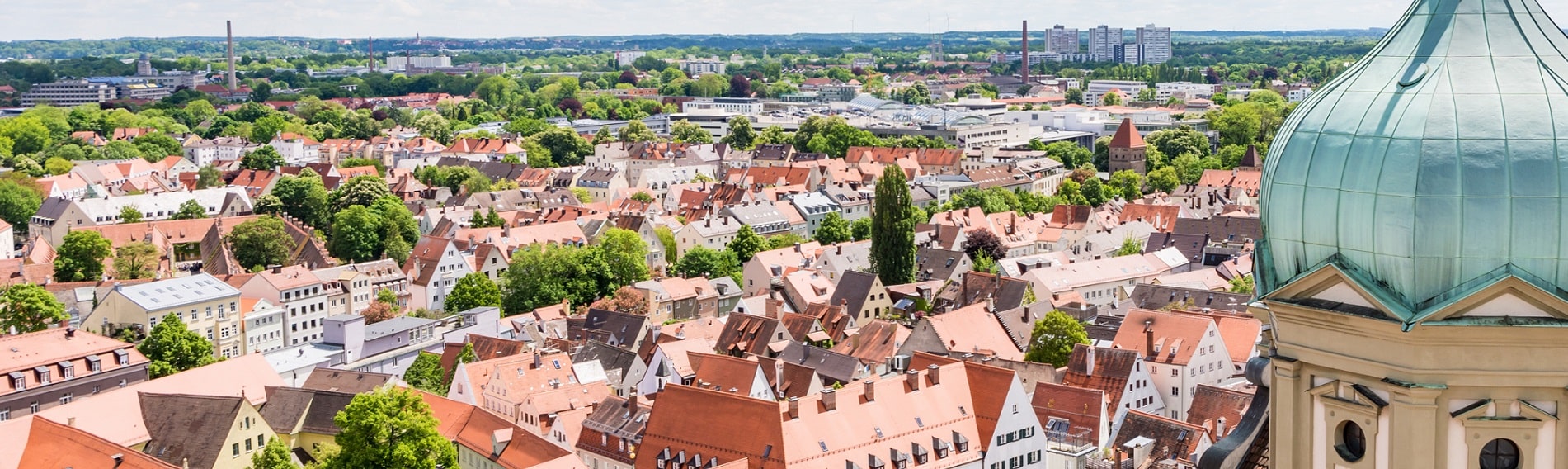 Panorama von der Stadt Augsburg.